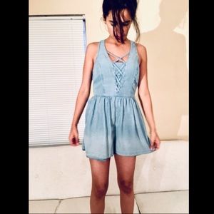 Denim romper American Eagle